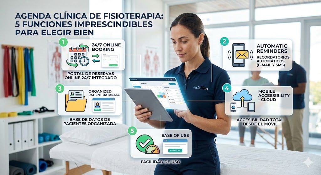 Agenda clínica de fisioterapia: 5 funciones imprescindibles para elegir bien